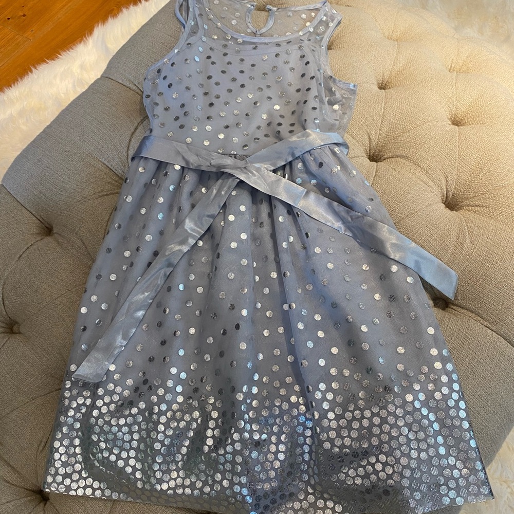 Justice size 12, NWT silver & grey girls dress